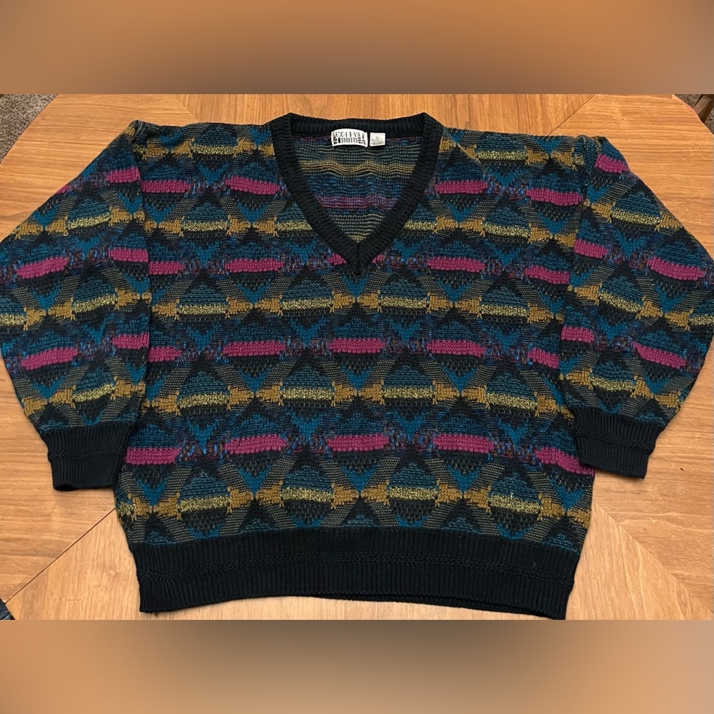 Vintage 90s City Streets V Neck Sweater